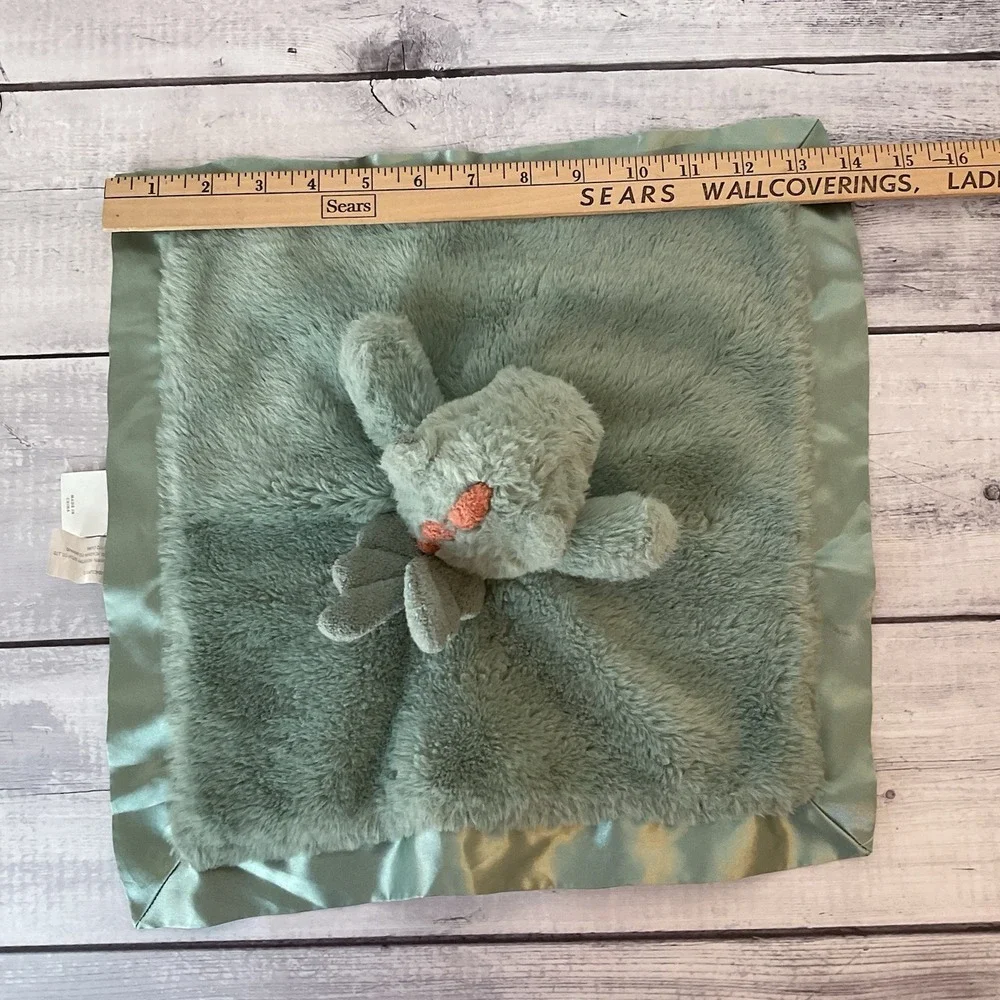 Cloud‎ Island Dragon Wings Lovey Green Plush Baby Security Blanket Satin